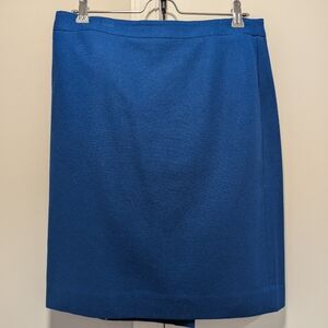 JCrew The Pencil Skirt Blue Wool Size 8